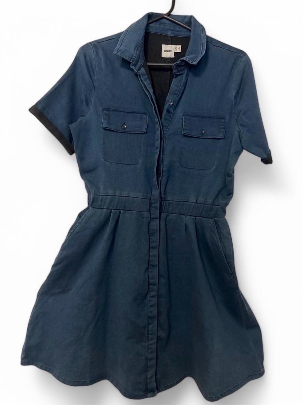 ASOS Navy Short-Sleeve Shirt Dress